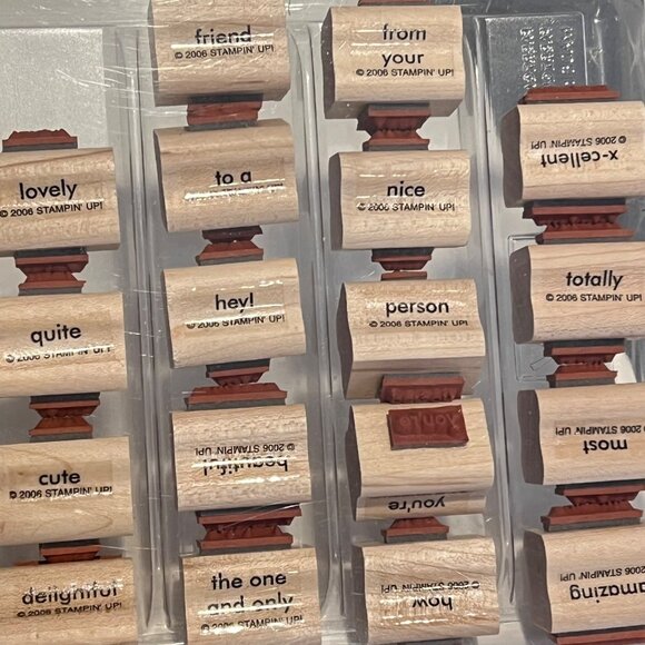 Stampin Up! Amazing To Zany Rubber Stamp Set 2006 Wood-Mounted Words - Picture 1 of 5